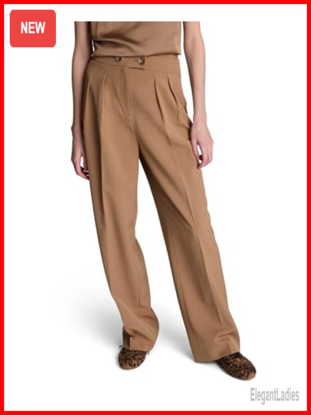 Kenneth Cole New York Luxe Twill Wide Leg Pintuck Pant